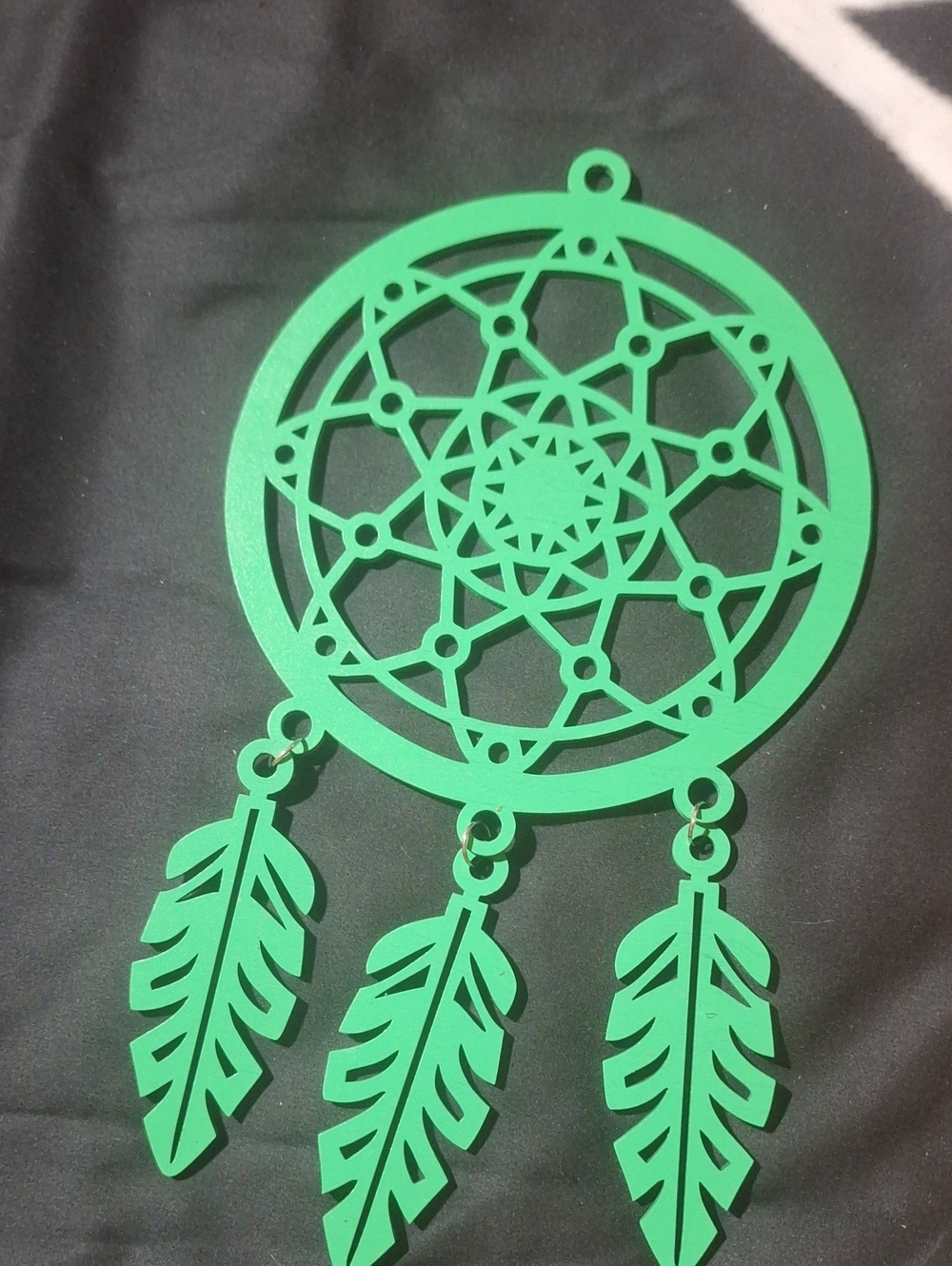 Artisan Made 3D Laser Wooden Dreamcatcher Green Wall Decor